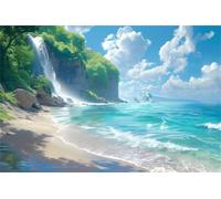 Puzzle 300 Piezas Adultos Cascada Océano, Desarrolla la Concentraciòn y la Logica Desafío de Entretenimiento para la Mente, Puzzles 300 Piezas 40 x 28 cm