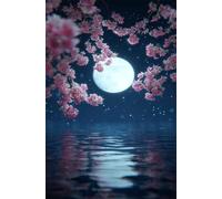 Puzzle 300 Piezas Adultos Flores Océano Luna, Juego Creativo Desarrolla la Concentraciòn y la Logica, Divertido Juego Familiar Puzzles 300 Piezas 38 x 26 cm