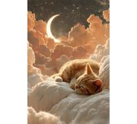Puzzle 300 Piezas Adultos Gato Nube Lunar, Desarrolla la Concentraciòn y la Logica Desafío de Entretenimiento para la Mente, Puzzles 300 Piezas 40 x 28 cm