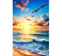 Puzzle 300 Piezas Adultos Gaviota Amanecer Océano 40x28 cm, Juego Educativo, Ejercita Paciencia y Concentración, Puzzles 300 Piezas