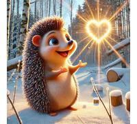 Puzzle 300 Piezas Adultos Juguete Desafío y Juego Educativo Puzzle para Adultos 300 Piezas, Rompecabezas Imposible Colorido, El Erizo Brilla Amor 35x35cm