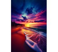 Puzzle 300 Piezas Adultos Olas Playa Atardecer 40x28 cm, Juego Educativo, Ejercita Paciencia y Concentración, Puzzles 300 Piezas