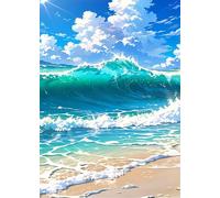 Puzzle 300 Piezas Adultos Paisaje Olas, Juego Educativo, Entretenimiento Creativo, Rompecabezas Difícil, Puzzle para Adultos 300 Piezas 38 x 26 cm