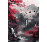 Puzzle 300 Piezas Adultos Paisaje Pintura Tinta, Retos Divertidos, Relajarse, Desarrolla la Concentraciòn Mentàl, Rompecabezas Adultos 300 Piezas 40 x 28 cm