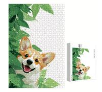 Puzzle 300 Piezas Adultos Perro & Hoja, Rompecabezas con Letras Traseras y Póster, Pasatiempo Antiestrés, Decoración de Pared, Regalo Decorar Mujer Hombre 40 x 28 cm (14 Años +) P3#1346