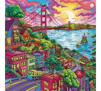 Puzzle 300 Piezas Adultos Río Puente Ciudad, Rompecabezas Imposible Juguetes de Desafío de Juego Educativo, Puzzles Adultos 300 Piezas 35x35 cm