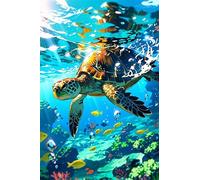 Puzzle 300 Piezas Adultos Tortuga Animal Océano, Retos Divertidos, Relajarse, Desarrolla la Concentraciòn Mentàl, Rompecabezas Adultos 300 Piezas 40 x 28 cm