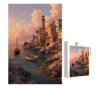 Puzzle 300 Piezas Adultos Villa & Océano, Rompecabezas con Letras Traseras y Póster, Pasatiempo Antiestrés, Decoración de Pared, Regalo Decorar Mujer Hombre 40 x 28 cm (14 Años +) P3#1095