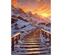Puzzle 300 Piezas Amanecer Montaña Nevada, Puzzles Imposible, Desafiante Acertijo, Juegos de Rompecabezas para Toda la Familia, Puzzle Adultos 300 Piezas 38 x 26 cm