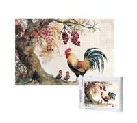 Puzzle 300 Piezas Animal Puzzle Adultos,Rompecabezas DIY,Gallo Juegos de Rompecabezas para Toda la Familia,Pasatiempo Creativo Adultos,Regalos Originales para Mujer con Caja de Regalo,40x28 cm,p60t