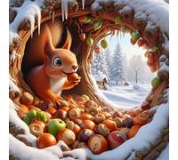 Puzzle 300 Piezas Animales Ardillas Nieve 35x35 cm Puzzle Adultos Juguetes Educativos Desarrolla Concentración Rompecabezas para Adultos 300 Piezas Juegos de Rompecabezas para Toda Familia