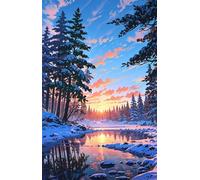 Puzzle 300 Piezas Árbol Río Amanecer, Puzzles Imposible, Desafiante Acertijo, Juegos de Rompecabezas para Toda la Familia, Puzzle Adultos 300 Piezas 38 x 26 cm