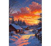 Puzzle 300 Piezas Atardecer Invierno, Puzzles Imposible, Desafiante Acertijo, Juegos de Rompecabezas para Toda la Familia, Puzzle Adultos 300 Piezas 38 x 26 cm