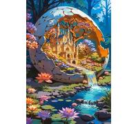 Puzzle 300 Piezas Cascada Castillo Las Flores, Puzzles Imposible, Desafiante Acertijo, Juegos de Rompecabezas para Toda la Familia, Puzzle Adultos 300 Piezas 38 x 26 cm