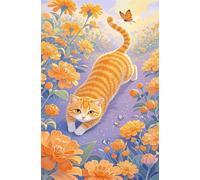Puzzle 300 Piezas Flor Gato Mariposa, Puzzles Adultos 40 x 28 cm, Juego Educativo, Puzzle Imposible Desafiante, Juegos Rompecabezas Adultos 300 Piezas