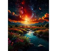 Puzzle 300 Piezas Flores Río Atardecer Rompecabezas Adultos Juguetes Educativos Rompecabezas Desafiante Juegos de Puzzle para Toda la Familia Puzzles 300 Adultos 40 x 28 cm