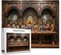 Puzzle 300 Piezas La última Cena Puzzle Imposible Rompecabezas Pieza de Madera Jigsaw Arte Una Gran Herramienta de MeditacióN Y Aliviador del EstréS Uegos de Rompecabezas Toda La Familia 38x26cm Q-5