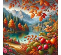 Puzzle 300 Piezas Mansión del árbol de otoño, Puzzle 300 Piezas para Adultos y Niños, 35x35cm Rompecabezas Adultos, Familia Juego, Juguete Educativo, Regalo Creativo para la Relajación