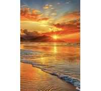 Puzzle 300 Piezas, Olas Atardecer Puzzles Juego Imposible, Entretenimiento Creativo, Puzzle Clásico Rompecabezas para Adultos 300 Piezas 40 x 28 cm