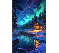 Puzzle 300 Piezas Paisaje Cabaña Junto Río, Puzzles Adultos 40 x 28 cm, Juego Educativo, Puzzle Imposible Desafiante, Juegos Rompecabezas Adultos 300 Piezas