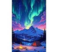 Puzzle 300 Piezas Paisaje Hoguera Aurora, Puzzles Imposible, Desafiante Acertijo, Juegos de Rompecabezas para Toda la Familia, Puzzle Adultos 300 Piezas 38 x 26 cm