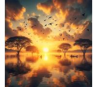 Puzzle 300 Piezas Paisaje Lago Amanecer 35x35 cm Puzzle Adultos Juguetes Educativos Desarrolla Concentración Rompecabezas para Adultos 300 Piezas Juegos de Rompecabezas para Toda Familia