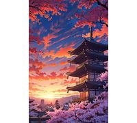 Puzzle 300 Piezas Paisaje Torre Amanecer, Puzzles Imposible, Desafiante Acertijo, Juegos de Rompecabezas para Toda la Familia, Puzzle Adultos 300 Piezas 38 x 26 cm