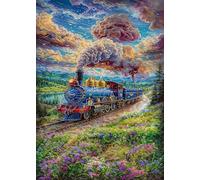 Puzzle 300 Piezas Paisaje Tren Flores, Puzzles Imposible, Desafiante Acertijo, Juegos de Rompecabezas para Toda la Familia, Puzzle Adultos 300 Piezas 38 x 26 cm