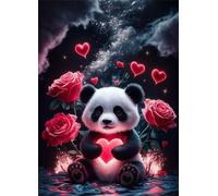 Puzzle 300 Piezas Pandas Flores Rosas Rosas Puzzles Juguete desafío y Juego Educativo Rompecabezas para Adultos Puzzles para Adultos 300 Piezas 38 x 26 cm