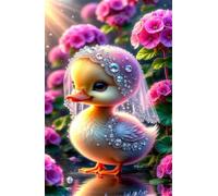 Puzzle 300 Piezas Pato Animal Flor, Puzzles Imposible, Desafiante Acertijo, Juegos de Rompecabezas para Toda la Familia, Puzzle Adultos 300 Piezas 38 x 26 cm