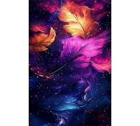 Puzzle 300 Piezas, Plumas Amarillas Moradas Puzzles Juego Imposible, Entretenimiento Creativo, Puzzle Clásico Rompecabezas para Adultos 300 Piezas 38 x 26 cm