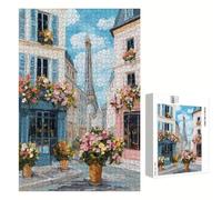 Puzzle 3000 Piezas Adultos Flor & París, Rompecabezas con Letras Traseras y Póster, Pasatiempo Antiestrés, Decoración de Pared, Regalo Decorar Mujer Hombre, 111x87cm (14 Años +) P3#924