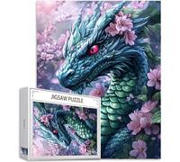 Puzzle 3000 Piezas Adultos, Flores de Cerezo Puzzle Dragón Patrón Diseño, 122x81cm Gran Formato HD Color Jigsaw Adultos, DIY Artesanía con Embalaje de Caja de Regalo, Home Room Wall Decor, Model697