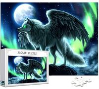 Puzzle 3000 Piezas Adultos, Luna Puzzle Lobo Patrón Diseño, 122x81cm Gran Formato HD Color Jigsaw Adultos, DIY Artesanía Embalaje de Caja de Regalo, Home Room Wall Decor, Regalo Mujer Hombre, Model413