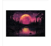 Puzzle 3000 Piezas Adultos Puzzle Paisaje Luna Rompecabezas Adultos XXL 122 x 80cm, Impossible Rompecabezas, Jigsaw Arte Juego Educa Familiar Aliviar El Estrés, Regalos para Hombres y Mujeres V-21