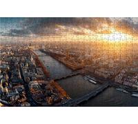 Puzzle 3000 Piezas Atardecer, Puzzle 3000 Piezas Adulto Ciudad, Rompecabezas de Madera para Adultos 80 x 120cm, Puzzles para Toda la Familia Cuadros Decoracion Salon Modernos Regalo Mujer RXPT-5044