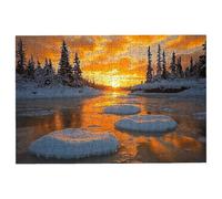 Puzzle 3000 Piezas Atardecer, Puzzle Nieve, Puzzles 3000 Adultos, Rompecabezas Adultos con Caja Regalo, Rompecabezas de Madera Desafiante para Toda la Familia, Regalos Originales para Mujer -3234
