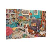 Puzzle 3000 Piezas Biblioteca Puzzle Perro Rompecabezas DIY Con Caja de Regalo,Pasatiempo Creativo,Regalos Originales para Mujer,Juego Familiar Actividades Creativas,Wall Decoration 81 x 122 cm -1000Y