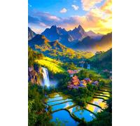 Puzzle 3000 Piezas Campos Rurales con Vista a la montaña | Puzzles Adultos | para Toda La Familia |110 x 85 cm | Entretenimiento Creativo Rompecabezas Adultos Regalo