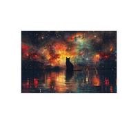 Puzzle 3000 Piezas, Gato Puzzle 3000 Piezas Madera 80 x 120CM con Caja de Papel de Colores y Bolsa de Malla Portátil, Rompecabezas Cielo Estrellado para Primavera Decoracion Pared Regalo LZPT-01548