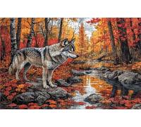 Puzzle 3000 Piezas, Lobo Puzzle 3000 Piezas Adulto 120x80 CM, Puzzles Madera RíO Exquisito Embalaje en Caja de Papel, Bolsa de Malla Portátil para Regalo Hombre Mujer Decoracion Pared RXPT-8891