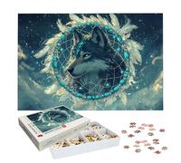 Puzzle 3000 Piezas Lobo, Puzzle Atrapasueños con Caja para Adultos, 122x81cm, DIY 3000 Piezas Rompecabezas Madera para Adultos, Rompecabezas Desafiante para Decoracion Hogar, Regalo Mujer, -7277