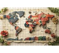 Puzzle 3000 Piezas Mapa del Mundo, Puzzle 3000 Piezas Adulto Planta, Rompecabezas de Madera para Adultos 120 x 80 cm, Puzzles para Toda la Familia Cuadros Decoracion Salon Modernos Regalo RXPT-694