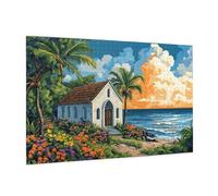 Puzzle 3000 Piezas Playa Puzzle Casa Rompecabezas DIY con Caja de Regalo,Pasatiempo Creativo,Regalos Originales para Mujer,Juego Familiar Actividades Creativas para Wall Decoration 81 x 122 cm -1613Y