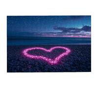 Puzzle 3000 Piezas Playa, Puzzle Madera Corazón, Clásico Rompecabezas Desafiante para Toda la Familia, Juguetes Rompecabezas Letras en la Parte Posterior, Regalos Originales para Hombre Decor -1367