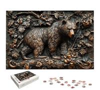 Puzzle 3000 Piezas, Puzzle Animal con Caja Regalo, Oso Puzzles 3000 Piezas Adultos, Medidas: 122 x 80 cm, Rompecabezas Adultos de Madera, Rompecabezas Desafiante para Decoración Hogar y Pared, -7072