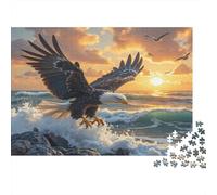 Puzzle 38x26cm/1000pcs Pour Adultes Aigle planant,pour Femmes Et Hommes,Planche En Bois,verrouillage De Précision Scène de Nature et de faune Sauvage