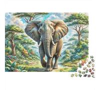 Puzzle 3D 1000 Piezas De Madera African Elephant - Rompecabezas Imposible para Adultos, Juego Familiar Educativo, Decoración 1000pcs (75x50cm)