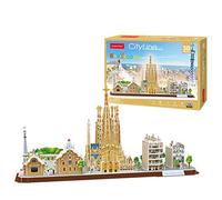 Puzzle 3D - Barcelona Cityline | Puzzle 3D Niños Y Adultos | Maquetas para Montar Y Construir | Puzzles 3D | Maquetas para Construir Adultos Y Niños | 186 Piezas | Regalo Niño 8 Años