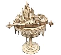 Puzzle 3D de Madera Castillo en el Cielo Kit de Modelo DIY con Caja de Música para Adultos (14 Navidad o Cumpleaños Decoración del Hogar